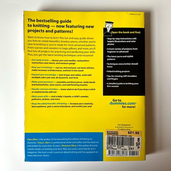 SOLD—Knitting for Dummies 2nd Edition 2008 by Allen, Barr & Okey - Picture 2 of 4